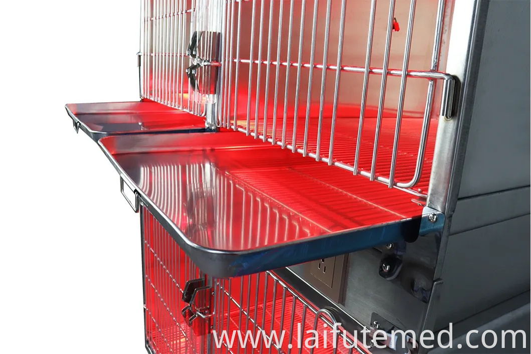 High Quality Veterinary Medical Stainless Steel Animal Cage Veterinary Oxygen Cage Veterinary Cages for Dog Cat Vet Clinic